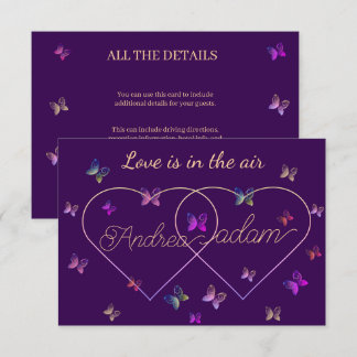 modern flying butterflies heart  enclosure card