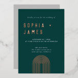 Modern Foil Boho Arch Green Wedding Invitation<br><div class="desc">Modern Foil Boho Arch Green Wedding Foil Invitation with real foil accents,  fully customizable text and background colors give you full control over this wedding invitation template.</div>