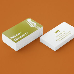 Modern Foil Electric Guitar Teacher Musician Spot Gloss Business Cards