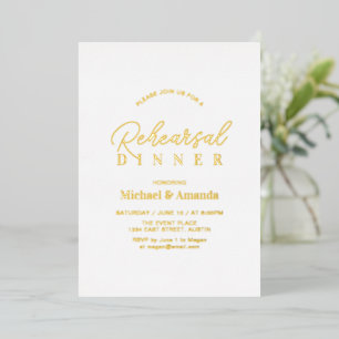 Modern Foil Wedding Rehearsal Dinner Invitation