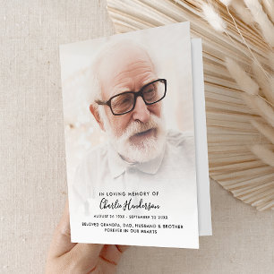 Modern Folded 4-Page 1-Photo Celebration of Life Program