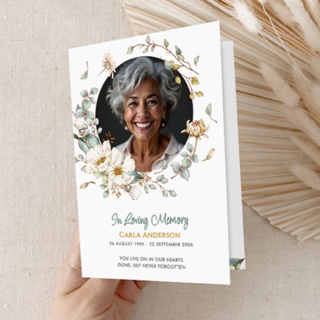 Modern Folded 4-Page 3-Photo Celebration of Life P Program (Creator Uploaded)