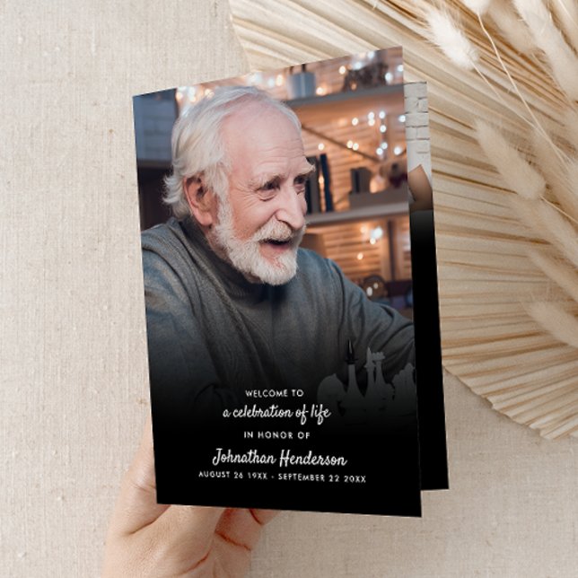 Modern Folded 4-Page 3-Photo Celebration of Life P Program (Creator Uploaded)