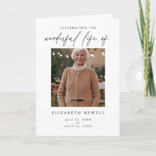 Modern Folded Celebration of Life Program