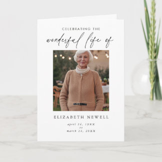 Modern Folded Celebration of Life Program