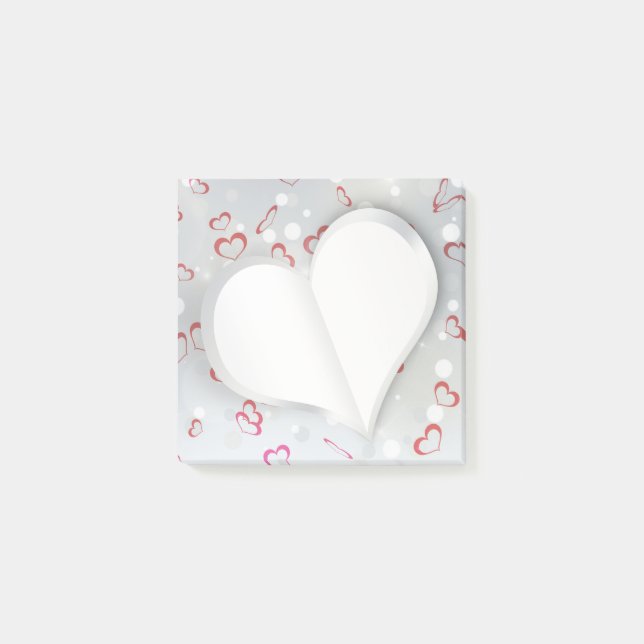 Modern Folded Paper Heart - Post-it® Notes (Front)