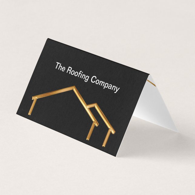 Modern Folded Roofing Service Business Tent Cards (Front)