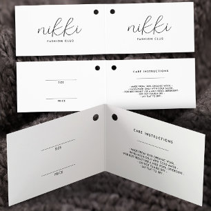 Modern Folded White Clothing Price Hang Tag