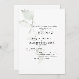 Modern Foliage Bride Parents Wedding Invitation