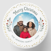Modern Foliage Christmas Family Photo Holiday