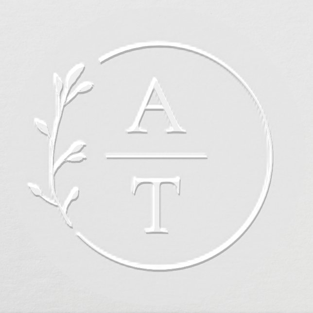 Modern Foliage Elegant Wedding Monogram Embosser (Design)