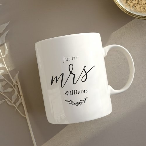 Modern Foliage Future Mrs Engagement Gift Coffee Mug