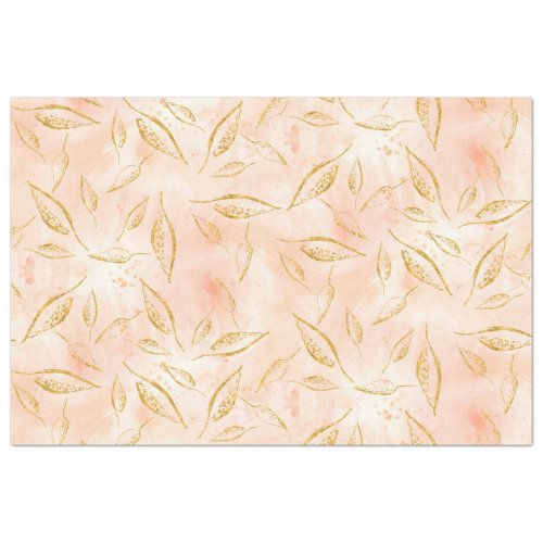 Modern Foliage Greenery Gold Glitter Watercolor Tissue Paper