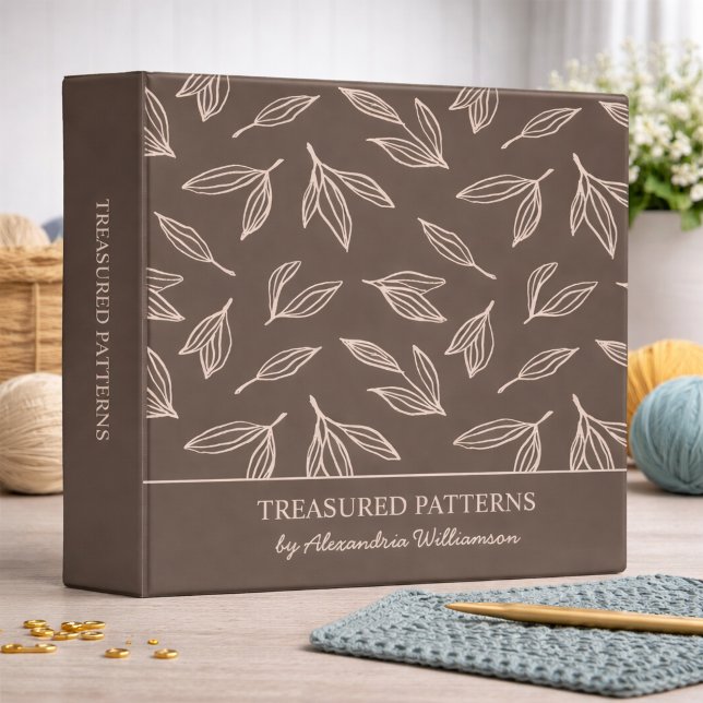 Modern Foliage Monogram Pattern Keeper 3 Ring Binder (Creator Uploaded)