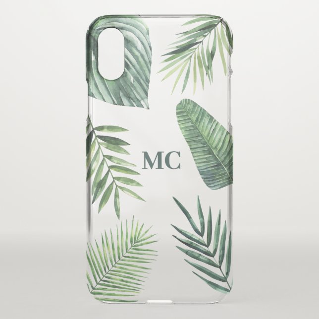 modern foliage palm leaf uncommon iPhone case (Back)