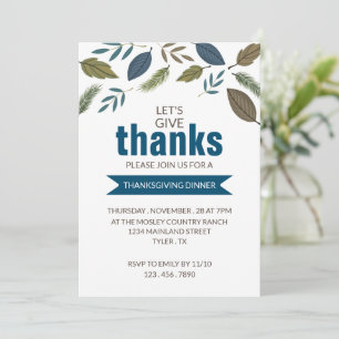 Modern Foliage, Thanksgiving Dinner Invitation