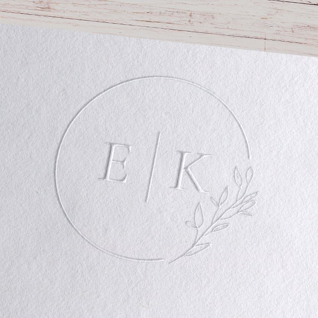 Modern Foliage Wedding Monogram Embosser (Creator Uploaded)