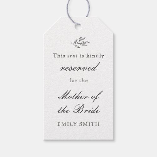Modern Foliage Wedding Reserved Seating Chair Tags