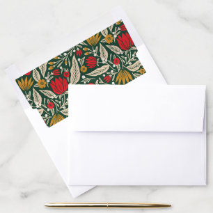 Modern Folk Art Floral Winter Christmas Holiday Envelope Liner