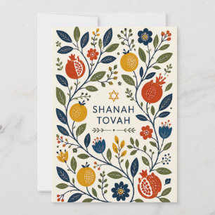 Modern Folk Art Shana Tovah Botanical  Card