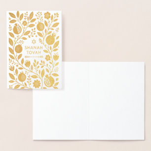 Modern Folk Art Shana Tovah Botanical  Foil Card