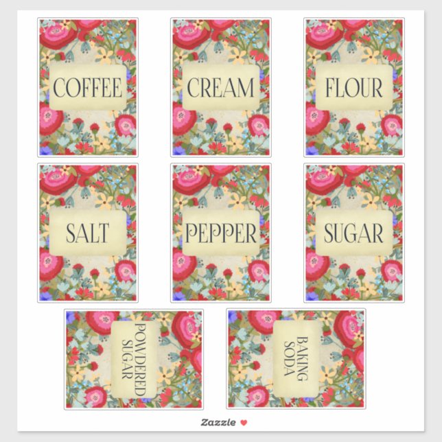 Modern Folkart Spice Labels | Kitchen (Sheet)