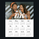 Modern font 2026 family photo calendar poster<br><div class="desc">An elegant photo calendar poster to customize with a family picture,  a perfect way to start the year 2026.</div>