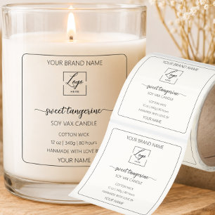 Modern font Personalized clear Candle Label