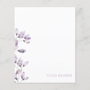Modern Font Plum Foliage Personalized Stationery