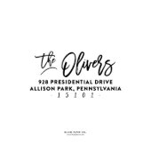 Modern Font Script Family Return Address Stamp (Stamp View)