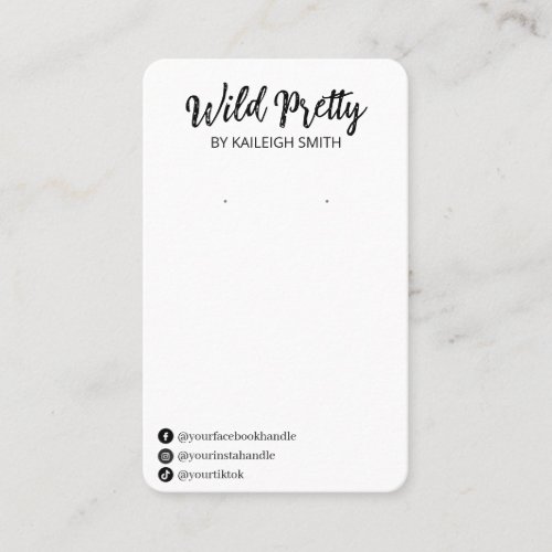 Modern Font White Earring Display Cards