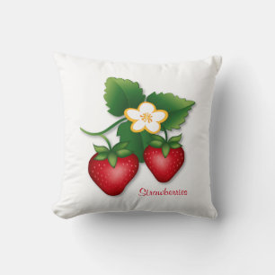Modern Food Art Strawberry Home Decor Throw Pillow