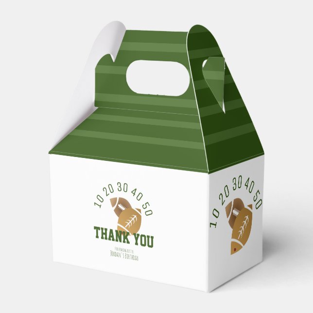 Modern Football Field  Favor Boxes (Front Side)