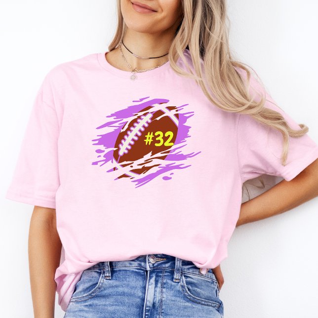 Modern Football Mama Personsalized Number T-Shirt (Custom Number Football mama Shirt)
