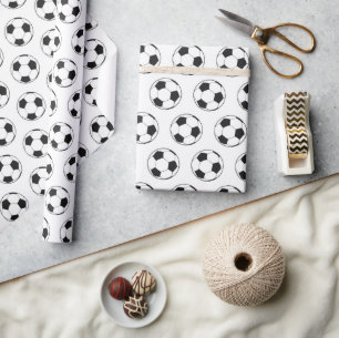 Modern Football Soccer Boy Birthday Kids  Wrapping Paper