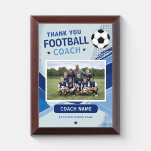 Modern Football Soccer Team Photo Coach Award Plaque