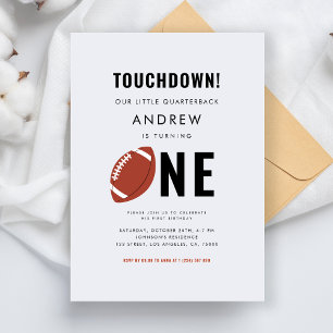 Modern Football Theme Kid's 1st Birthday Party Invitation