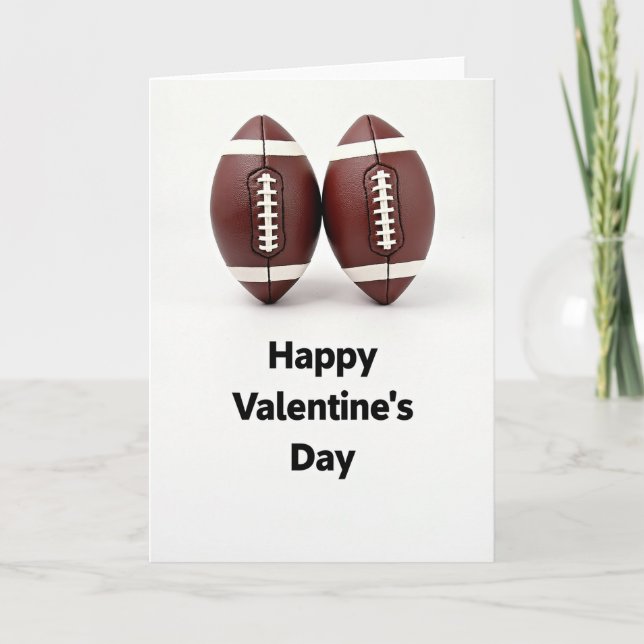 Modern Football Valentines Day Card (Front)
