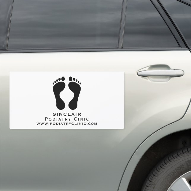 Modern Footprints, Podiatry Clinic, Podiatrist Car Magnet (In Situ)