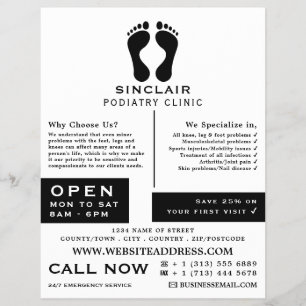 Modern Footprints, Podiatry Clinic, Podiatrist Flyer