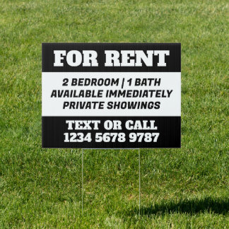 Modern For Rent Apartment Real Estate Agent Sign