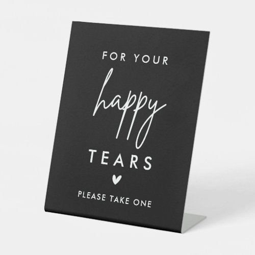 Modern For Your Happy Tears Wedding Tissues  Pedestal Sign