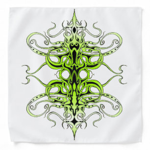 Modern Forest Green Celtic-Inspired Tribal Tattoo Bandana
