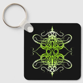 Modern Forest Green Celtic-Inspired Tribal Tattoo Keychain