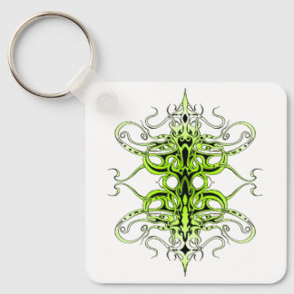 Modern Forest Green Celtic-Inspired Tribal Tattoo Keychain