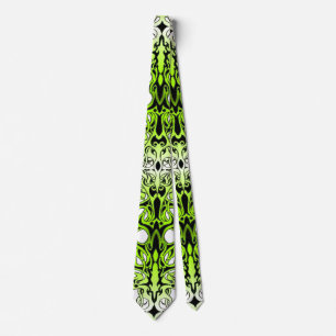 Modern Forest Green Celtic-Inspired Tribal Tattoo Neck Tie