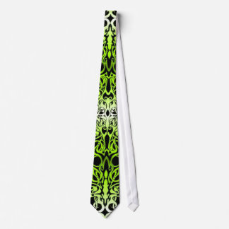 Modern Forest Green Celtic-Inspired Tribal Tattoo Neck Tie