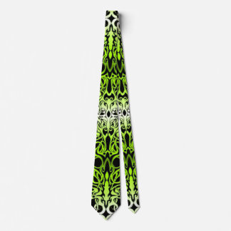 Modern Forest Green Celtic-Inspired Tribal Tattoo Neck Tie
