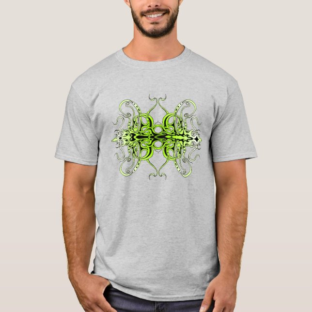 Modern Forest Green Celtic-Inspired Tribal Tattoo  T-Shirt (Front)