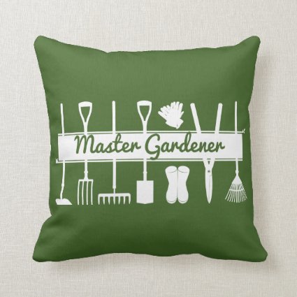 Modern Forest Green Master Gardener's Throw Pillow